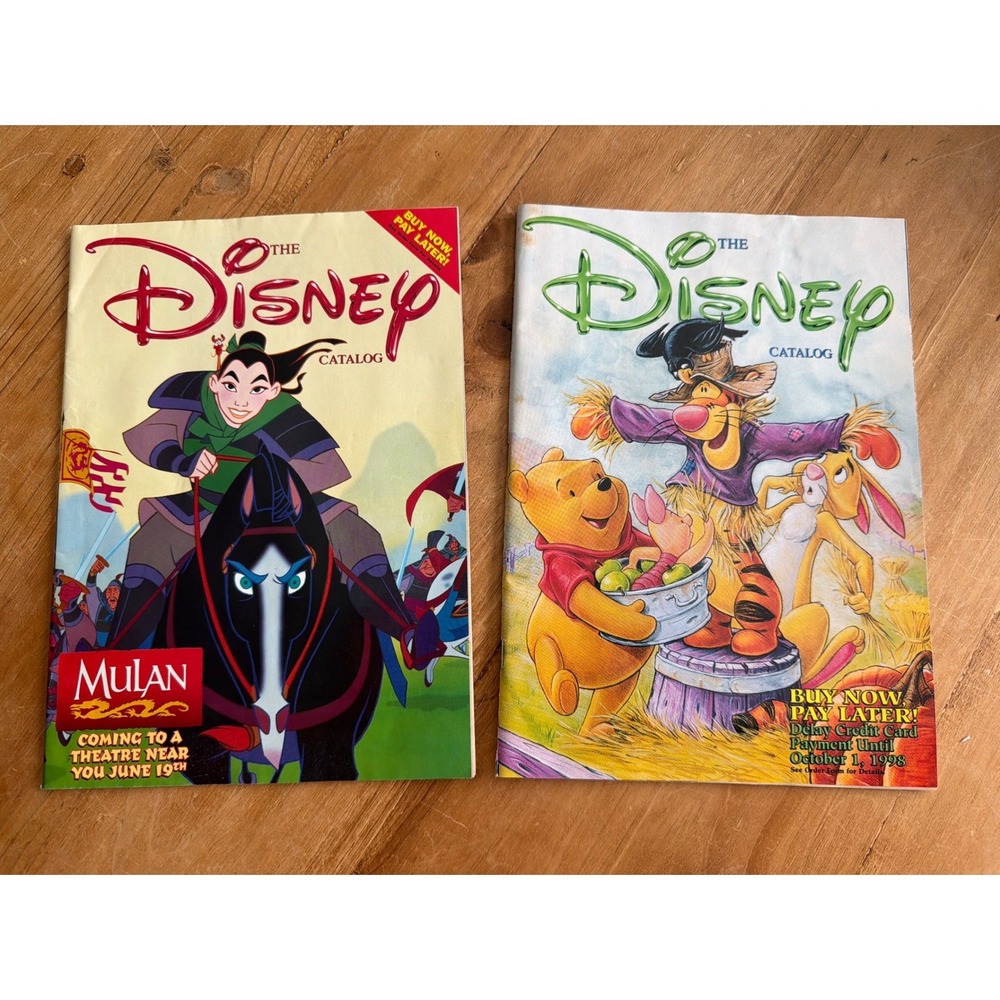 Disney Catalog 1998 Set Mulan Winnie the Pooh OS Multi Good Vintage 90s Ephemera